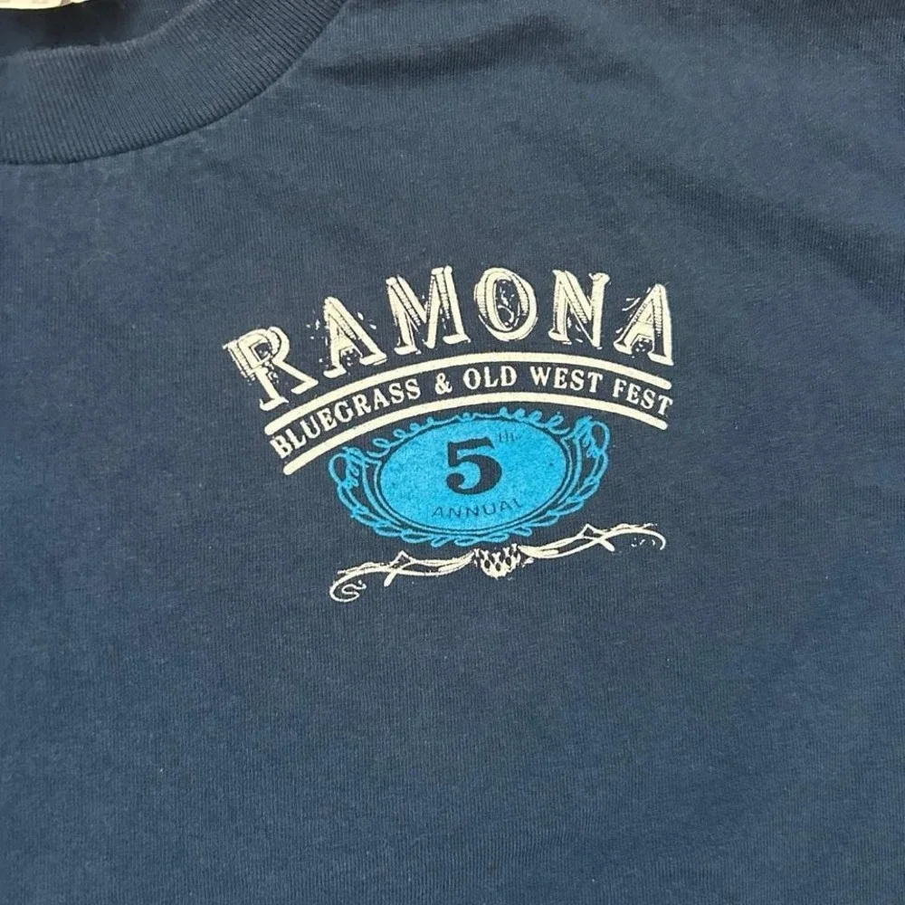 Vintage‎ Ramona Bluegrass & Old West Fesr navy blue t-shirt Size M